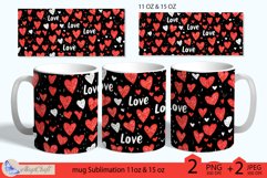 Valentines day mug Sublimation|hearts mug warp 11oz 15oz Product Image 1