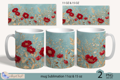 Wildflowers mug Sublimation|flowers mug 11oz 15oz| Flora mug Product Image 1