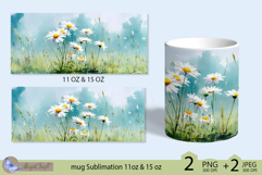 Daisies mug Sublimation|flowers mug 11oz 15oz| Flora mug Product Image 2