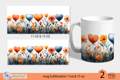 Valentines day mug Sublimation|hearts mug warp 11oz 15oz Product Image 2