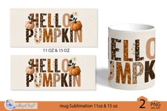 Hello Pumpkins mug wrap Sublimation|Pumpkin mug 11 oz 15 oz Product Image 2