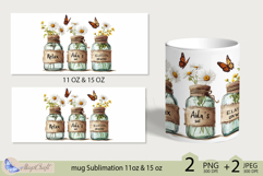 Wildflowers mug wrap Sublimation|flowers mug 11oz 15oz|Flora Product Image 2