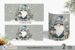 Gnome Mug Christmas Sublimation| Design Mug Wrap 11oz 15oz Product Image 2