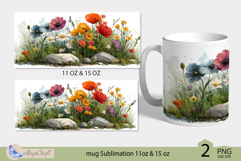 Red Poppies mug Sublimation|flowers mug 11oz 15oz| Flora mug Product Image 2