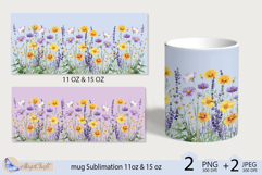 Wildflowers mug Sublimation|flowers mug 11oz 15oz| Flora mug Product Image 2