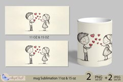 LOVE mug wrap Sublimation|LOVE mug 11oz 15oz| hearts decor Product Image 2