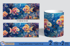 Fish Mug Wrap Sublimation|Mug Wrap sea | sea of seagulls Mug Product Image 2