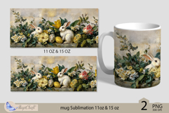 Happy Easter mug Sublimation| Easter mug 11oz 15oz| Bunny Product Image 2