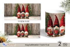 Gnomes Mug Christmas Sublimation| Design Mug Wrap 11oz 15oz Product Image 2