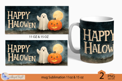 Happy Halloween Ghost Mug Wrap Sublimation|pumpkin|Ghost Product Image 2