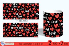 Valentines day mug Sublimation|hearts mug warp 11oz 15oz Product Image 2