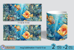 Fish Mug Wrap Sublimation|Mug Wrap sea | sea of seagulls Mug Product Image 2