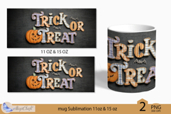 Trick or Treat Mug Wrap Sublimation|pumpkin| Halloween mug Product Image 2