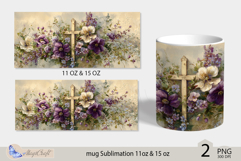 Happy Easter mug Sublimation| Easter cross mug 11oz 15oz Product Image 2