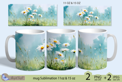 Daisies mug Sublimation|flowers mug 11oz 15oz| Flora mug Product Image 1