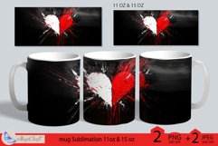 Valentines day mug Sublimation|white red heart mug 11oz 15 Product Image 1