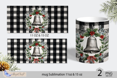Christmas bell in a wreath Mug Sublimation|Mug Wrap Buffalo Product Image 2