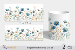 Wildflowers mug Sublimation|flowers mug 11oz 15oz| Flora mug Product Image 2