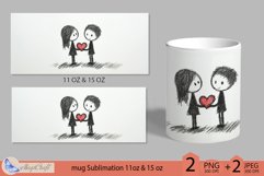 LOVE mug wrap Sublimation|LOVE mug 11oz 15oz| heart decor Product Image 2
