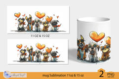 Dogs mug wrap Sublimation|mug 11oz 15oz| valentines day mug Product Image 2