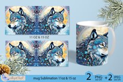 Mug Christmas wolf Sublimation| Design Mug Wrap 11oz 15 oz Product Image 2