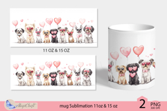 Dogs mug wrap Sublimation|mug 11oz 15oz| valentines day mug Product Image 2