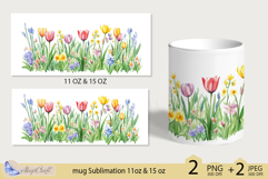 Wildflowers mug Sublimation|flowers mug 11oz 15oz| tulips Product Image 2