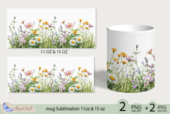 Wildflowers mug Sublimation|flowers mug 11oz 15oz| Flora mug Product Image 2