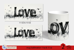 LOVE mug wrap Sublimation|LOVE mug 11oz 15oz| love decor Product Image 2