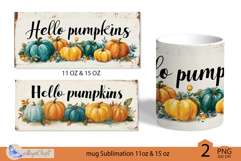 Hello Pumpkins mug wrap Sublimation|Pumpkin mug 11 oz 15 oz Product Image 2
