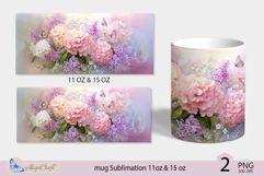 Flowers mug Sublimation|Hydrangea mug 11oz 15oz| Flora mug Product Image 2