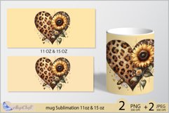 Valentines day mug Sublimation|leopard heart mug 11oz 15oz Product Image 2