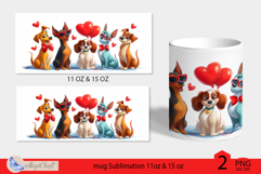 Dogs mug wrap Sublimation|mug 11oz 15oz| valentines day mug Product Image 2