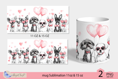 Dogs mug wrap Sublimation|mug 11oz 15oz| valentines day mug Product Image 2