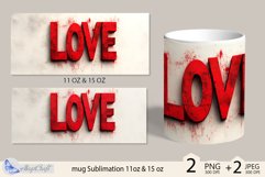 LOVE mug wrap Sublimation|LOVE mug 11oz 15oz| love decor Product Image 2