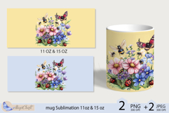 Mug wrap Sublimation|flowers mug 11oz 15oz| wildflowers mug Product Image 2