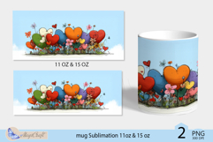 Valentines day mug Sublimation|hearts mug warp 11oz 15oz Product Image 2