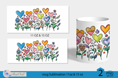 Valentines day mug Sublimation|hearts mug warp 11oz 15oz Product Image 2