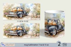 Halloween truck mug Sublimation|Pumpkin mug 11oz 15oz|fall Product Image 2