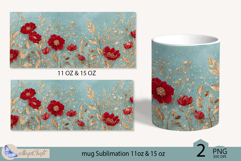Wildflowers mug Sublimation|flowers mug 11oz 15oz| Flora mug Product Image 2
