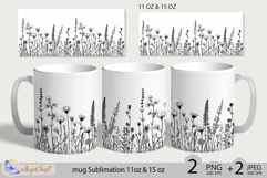 Wildflowers mug Sublimation|flowers mug 11oz 15oz| Flora mug Product Image 1