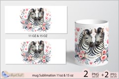 Valentine&#039;s day mug wrap Sublimation|Two cute zebras mug Product Image 2