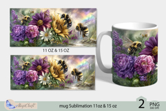 Sunflowers mug Sublimation|flowers mug 11oz 15oz| Flora| bee Product Image 2