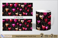 Valentines day mug Sublimation|hearts mug 11oz 15oz Product Image 2