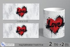love hearts mug Sublimation|hearts mug 11oz 15oz Valentines Product Image 2