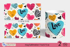 Valentines day mug Sublimation|hearts mug 11oz 15oz| love Product Image 2