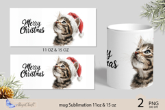 Cute cat mug wrap Sublimation|Merry Christmas cat mug wrap Product Image 2