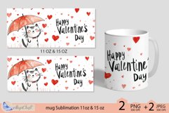 happy valentines day mug wrap Sublimation|mug 11oz 15oz| cat Product Image 2