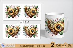 Valentines day mug Sublimation|leopard heart mug 11oz 15oz Product Image 2