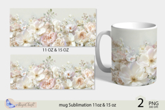 Flowers mug Sublimation|flowers mug 11oz 15oz| Flora mug Product Image 2